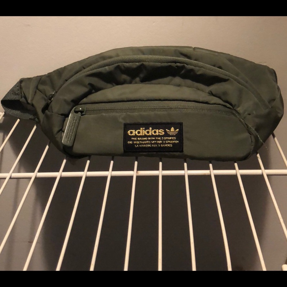 Adidas olive green fanny pack
